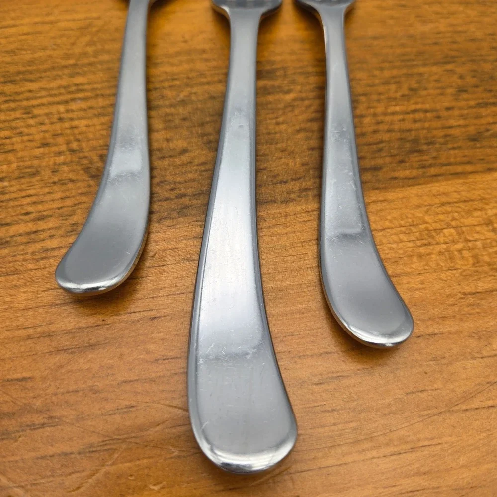 Gingko Helmick Sea Drift 3pc Set Dinner Salad Fork Teaspoon 18/8 Stainless Korea
